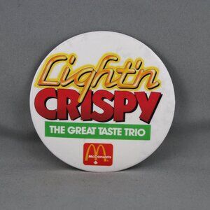 1980s Mc Donald's Staff Pin - - Light'n Cripsy - The Great Taste Trio !!